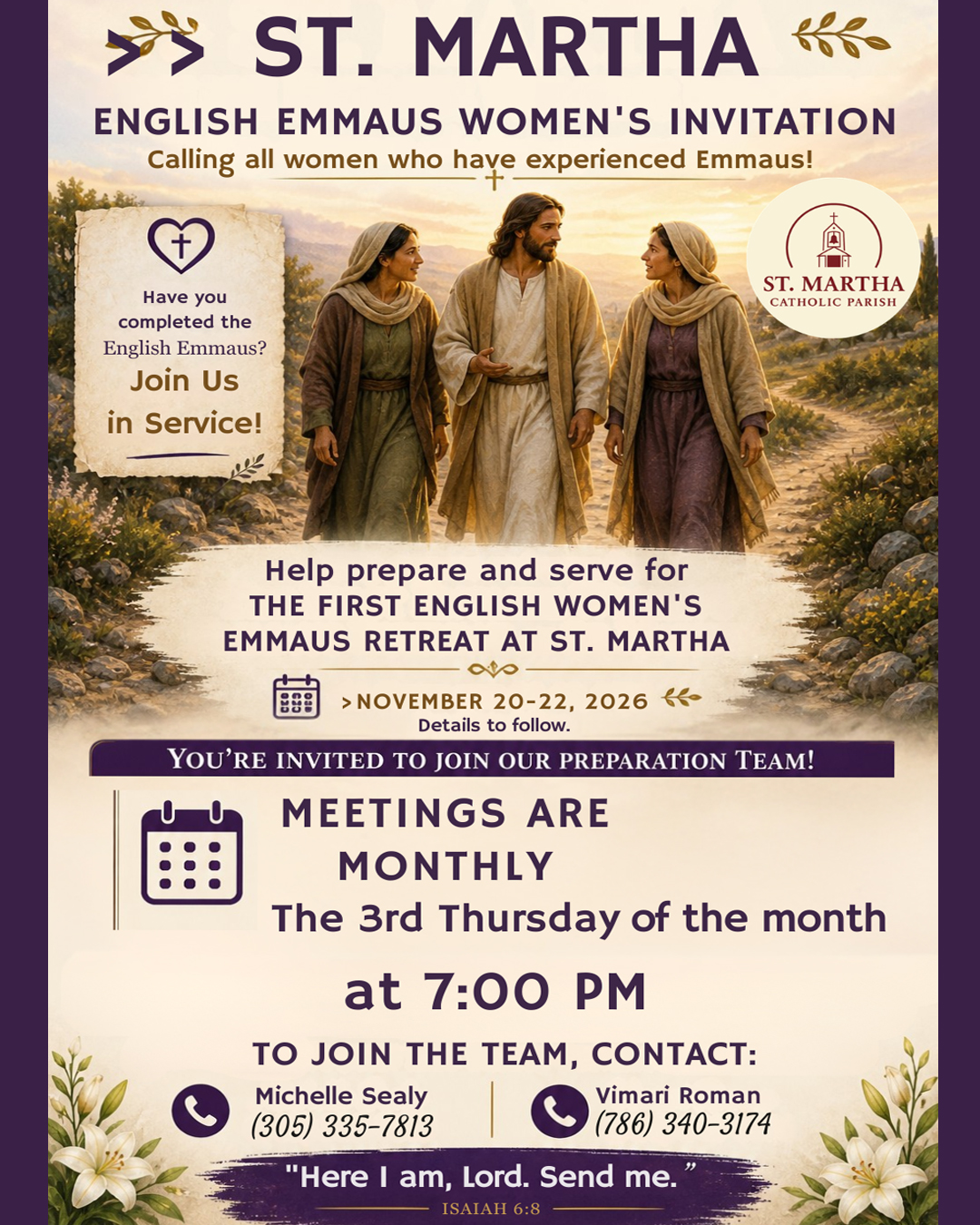 First English Women's Emmaus Retreat at St. Martha