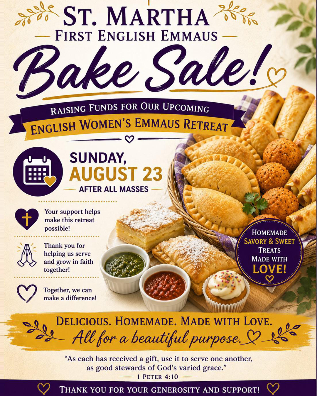 First English Emmaus Bake Sale!