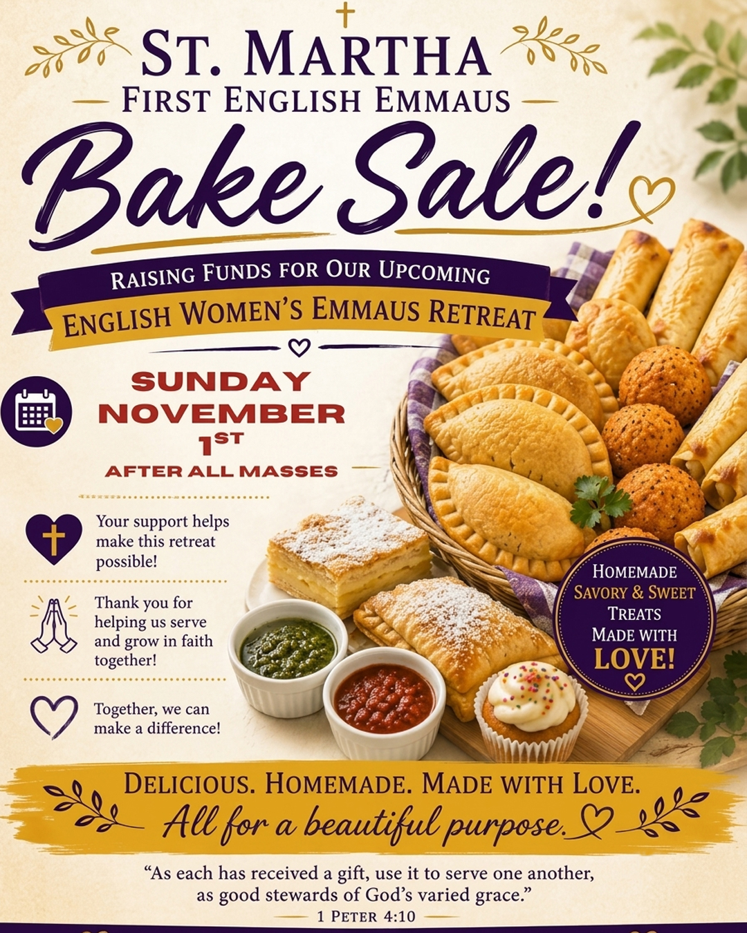 St. Martha First English Emmaus Bake Sale